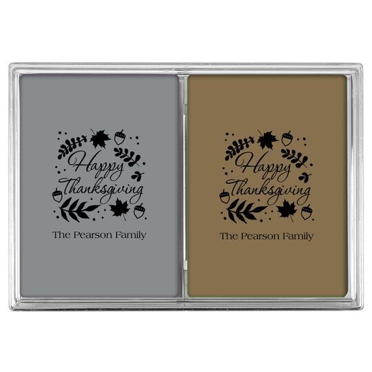 Happy Thanksgiving Autumn Double Deck Playing Cards